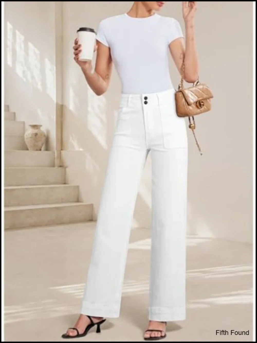 High Waisted Wide Leg Tummy Control Stretch Jeans